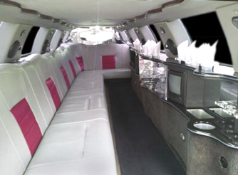 Real Limos, Lincoln Town Car 180 Inch Blanco, innen